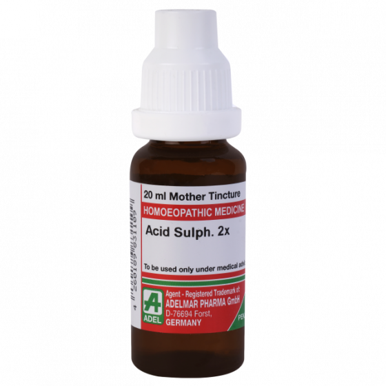 Show details for ADEL Acid Sulph 2x Mother Tincture Q - 20 ml Picture of ADEL Acid Sulph 2x Mother Tincture Q - 20 ml
