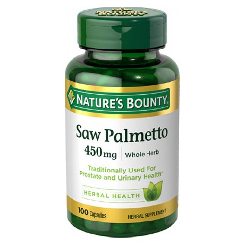 Show details for Nature's Bounty Saw Palmetto 450 mg 100 Caps Picture of Nature's Bounty Saw Palmetto 450 mg 100 Caps