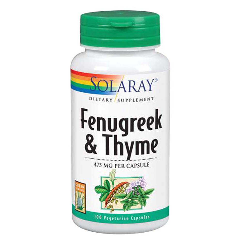 Show details for Solaray Fenugreek & Thyme 475 mg - 100 Veg Capsules  Picture of Solaray Fenugreek & Thyme 475 mg - 100 Veg Capsules