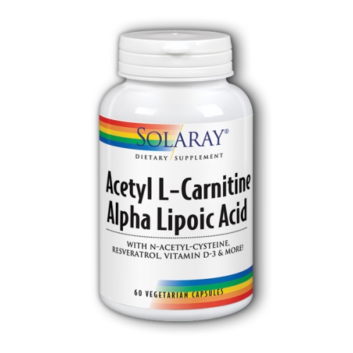 Picture of Solaray Acetyl L-Carnitine Alpha Lipoic Acid - 60 Veg Capsules