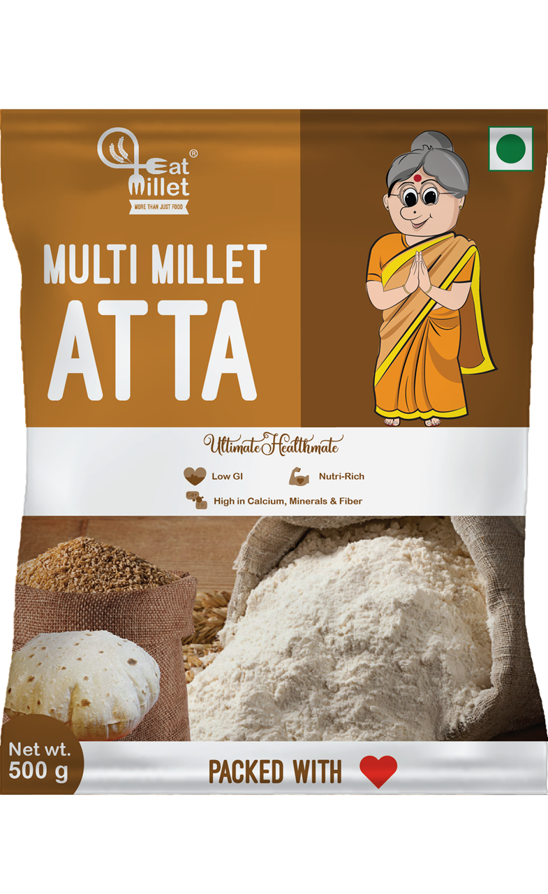 Show details for Eat Millet Multi Millet Atta 500g Picture of Eat Millet Multi Millet Atta 500g