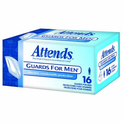 Picture of Attends Bladder Control Pad Attends  Guards For Men  8-1/2 X 10-1/4 Inch Light Absorbency Polymer Core One S