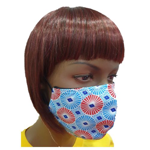 Picture of Giftscircle Fancy Cloth Face Mask for Adult - Blue & Red Circles