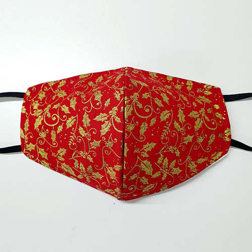 Picture of Giftscircle Fancy Cloth Face Mask Holly Red & Gold