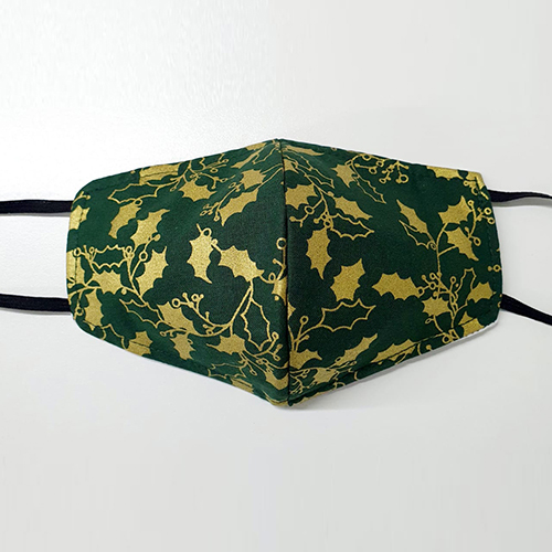 Picture of Giftscircle Fancy Cloth Face Mask Holly Green & Gold