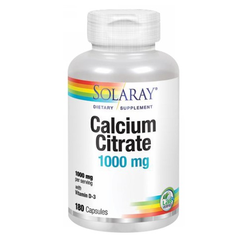 Show details for Solaray Calcium Citrate 1000 mg - 180 Capsules  Picture of Solaray Calcium Citrate 1000 mg - 180 Capsules