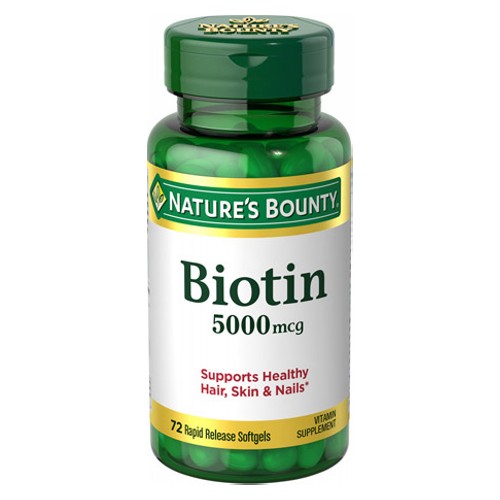 Picture of Nature's Bounty  Biotin 5000 mcg 72 Softgels