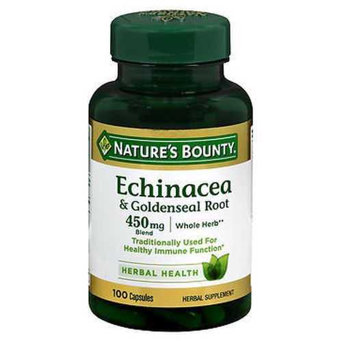 Show details for Nature's Bounty Echinacea & Goldenseal Root 450 mg 100 Capsules Picture of Nature's Bounty Echinacea & Goldenseal Root 450 mg 100 Capsules