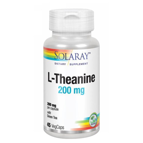 Show details for Solaray L-Theanine 200 mg - 45 Veg Caps Picture of Solaray L-Theanine 200 mg - 45 Veg Caps