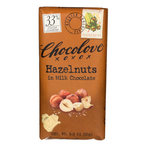 Picture of Chocolove Premium Chocolate Bar  Milk Chocolate  Hazelnuts