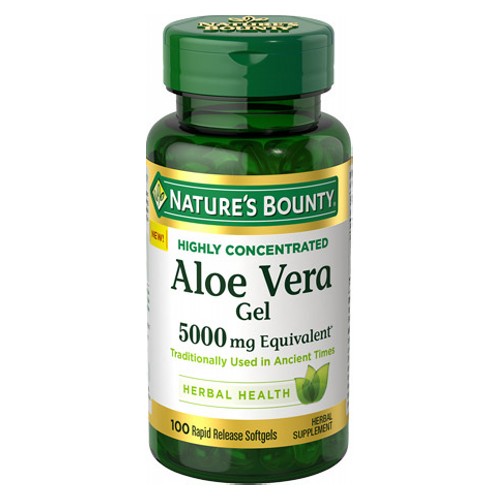 Show details for Nature's Bounty Aloe Vera Gel 5000 mg 100 Softgels Picture of Nature's Bounty Aloe Vera Gel 5000 mg 100 Softgels