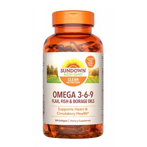 Picture of Sundown Naturals Sundown Naturals Omega 3-6-9 Flax Fish & Borage Oils Softgels