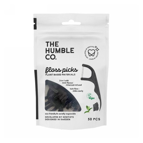 Picture of The Humble Co Dental Floss Picks Charcoal