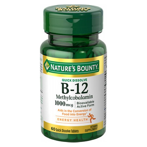 Picture of Nature's Bounty B-12 Methylcobalamin 60 Tabs