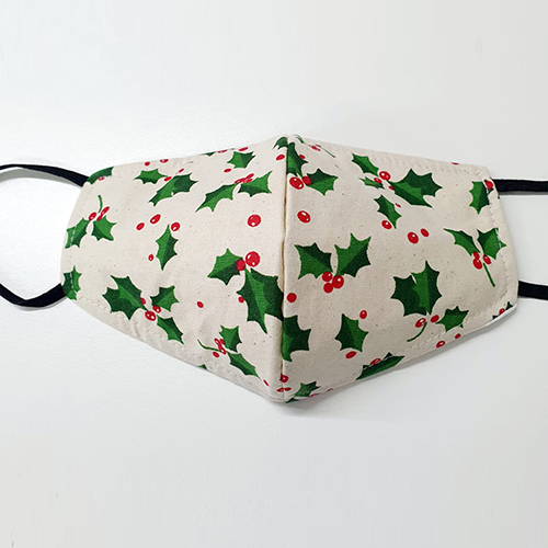 Picture of Giftscircle Fancy Cloth Face Mask Tossed Holly White
