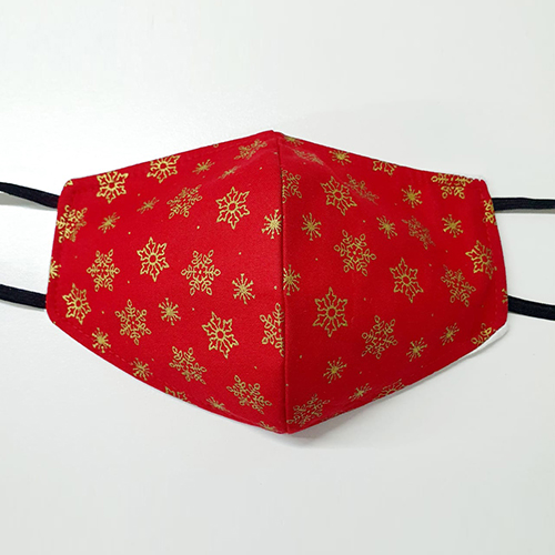 Picture of Giftscircle Fancy Cloth Face Mask Snowflakes Red & Gold