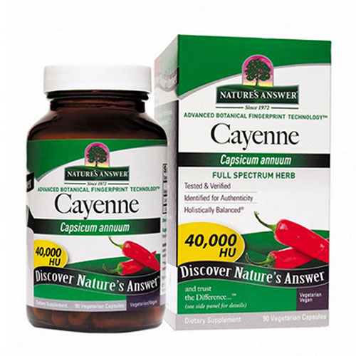Show details for Nature's Answer Cayenne Pepper Fruit - 90 Veg Caps Picture of Nature's Answer Cayenne Pepper Fruit - 90 Veg Caps