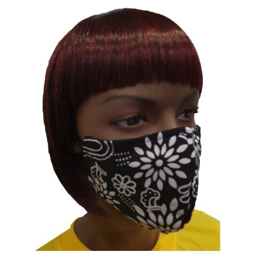 Picture of Giftscircle Fancy Cloth Face Mask for Adult - Black Flower