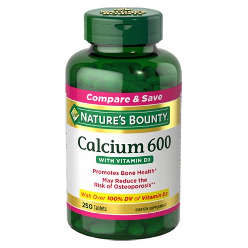 Show details for Nature's Bounty Calcium 600 With Vitamin D3 250 Tabs Picture of Nature's Bounty Calcium 600 With Vitamin D3 250 Tabs