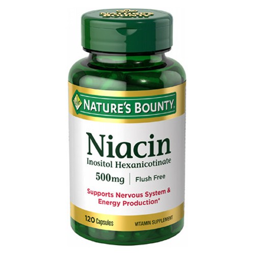 Show details for Nature's Bounty Niacin Flush Free 500 mg 120 Caps Picture of Nature's Bounty Niacin Flush Free 500 mg 120 Caps