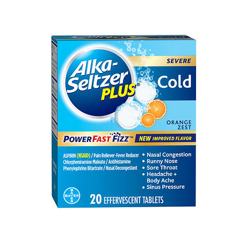 Bayer Alka-Seltzer Plus Severe Cold PowerFast Fizz Effervescent Tablets ...