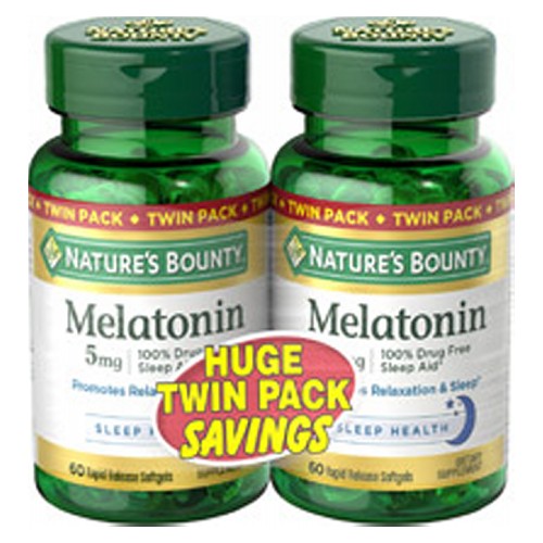 Show details for Nature's Bounty Melatonin Twin Pack Picture of Nature's Bounty Melatonin Twin Pack