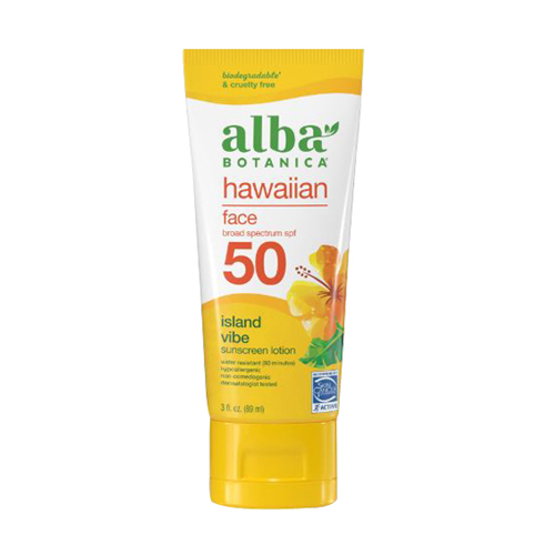 Show details for Alba Botanica Hawaiian Island Vibe Face Sunscreen Lotion SPF 50 Picture of Alba Botanica Hawaiian Island Vibe Face Sunscreen Lotion SPF 50