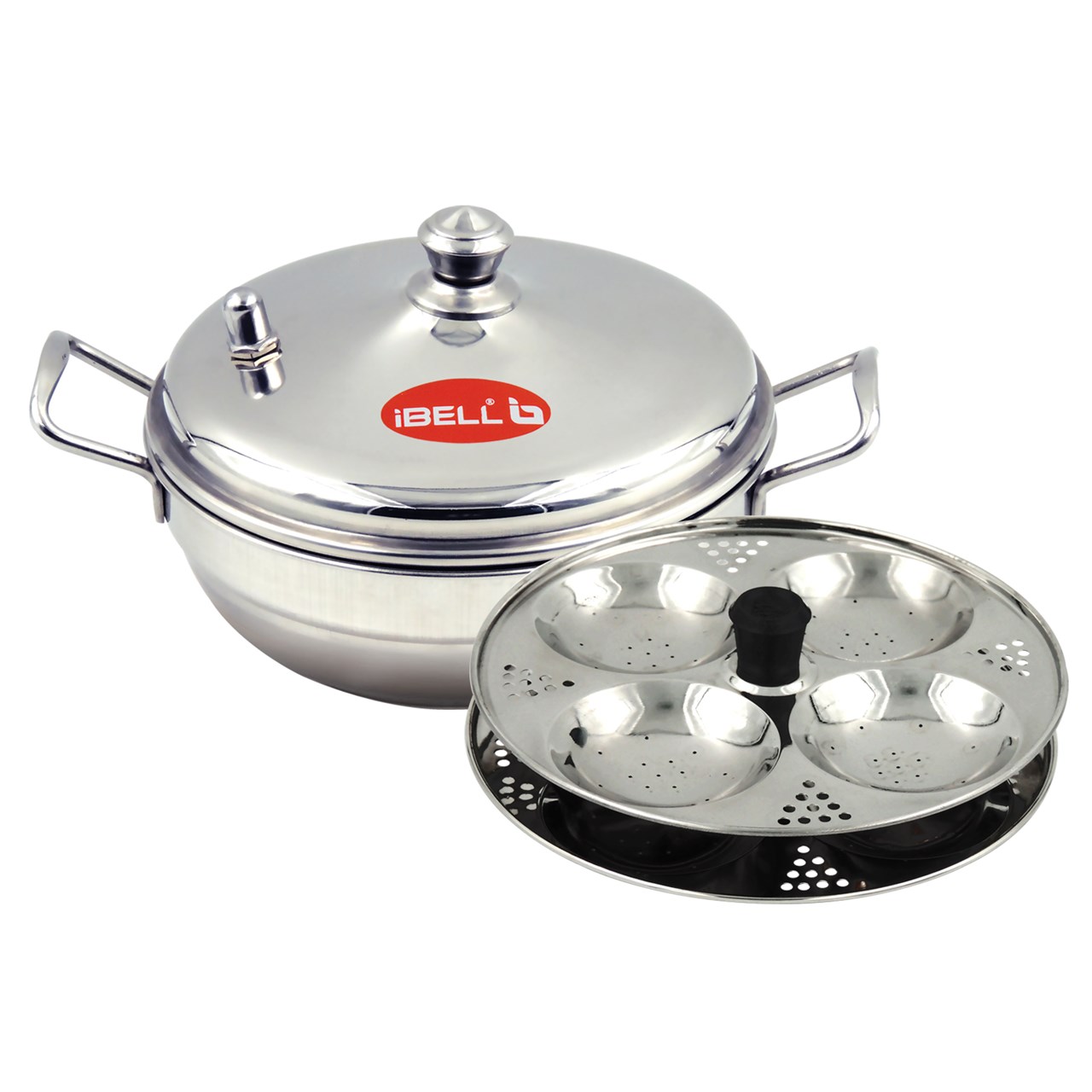 Show details for IBELL 2P08K Stainless Steel Multi Purpose Kadai with 2 Idli Plate (8 Idli) and Steel Lid Picture of IBELL 2P08K Stainless Steel Multi Purpose Kadai with 2 Idli Plate (8 Idli) and Steel Lid