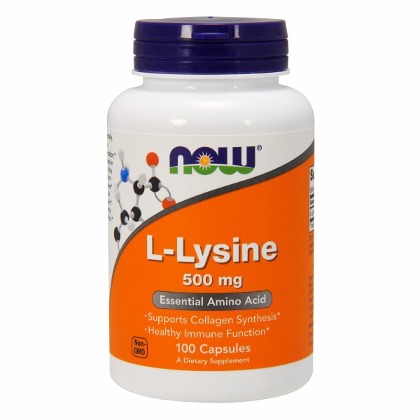 Picture of Now Foods L-Lysine 500 mg - 100 Capsules 