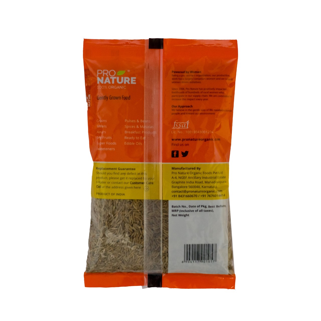 Picture of  Pro Nature 100% Organic Cumin (Whole) 100g