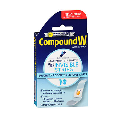 Picture of Med Tech Products Compound W Maximum Strength Wart Remover One Step Invisible Medicated Strips