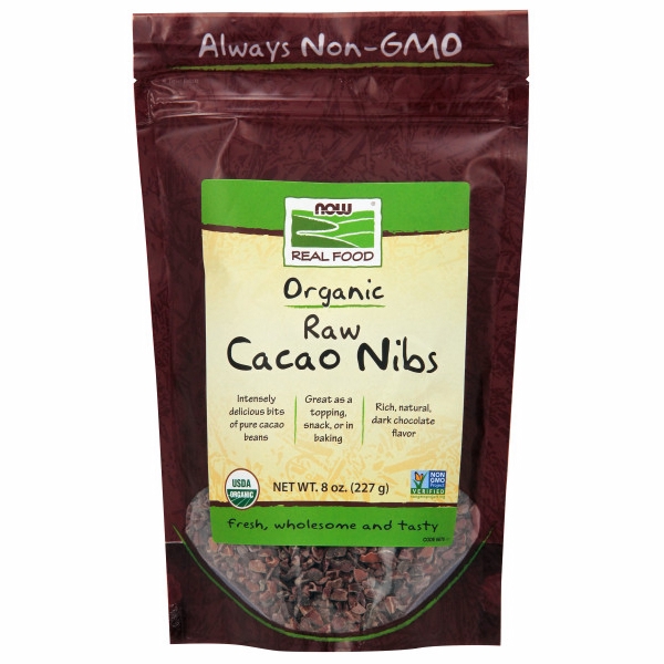 Picture of Now Foods Organic Raw Cacao Nibs 8 Oz - 227 g