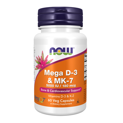 Picture of Now Foods Mega D-3 & Mk-7 - 60 Veg Capsules 