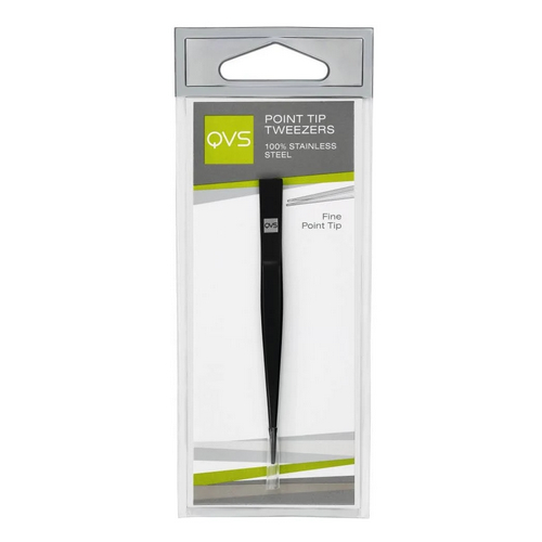 Picture of Qvs Point Tip Tweezer Black