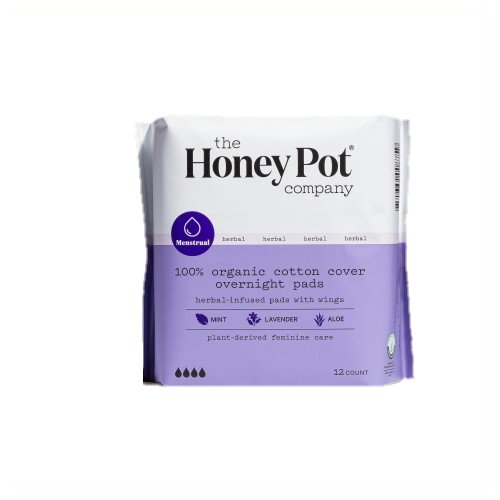 Picture of The Honey Pot Organic Herbal-Infused Pads with Wings Overnight