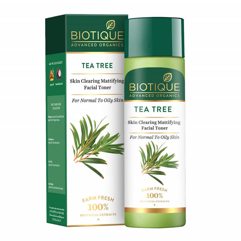 Show details for Biotique Advanced Organics Tea Tree Skin Clearing Mattifying Facial Toner - 120 ML Picture of Biotique Advanced Organics Tea Tree Skin Clearing Mattifying Facial Toner - 120 ML