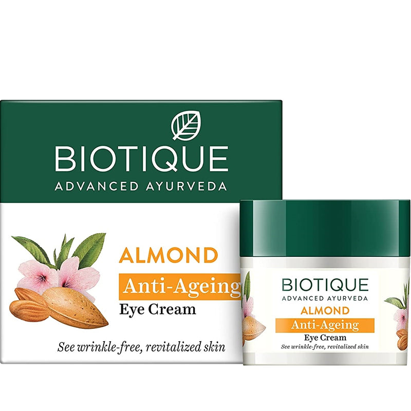 Show details for Biotique Advanced Ayurveda Bio Almond Soothing & Nourishing Eye cream - 15 GM Picture of Biotique Advanced Ayurveda Bio Almond Soothing & Nourishing Eye cream - 15 GM
