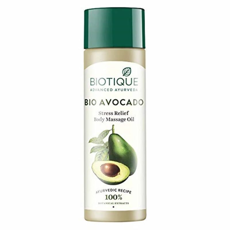 Picture of Biotique Advanced Ayurveda Bio Avocado Stress Relief Body Massage Oil - 200 ml