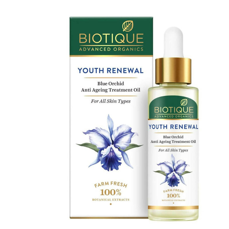 Show details for Biotique Youth Renewal Blue Orchid Anti-Ageing Treatment Oil - 30 ml Picture of Biotique Youth Renewal Blue Orchid Anti-Ageing Treatment Oil - 30 ml