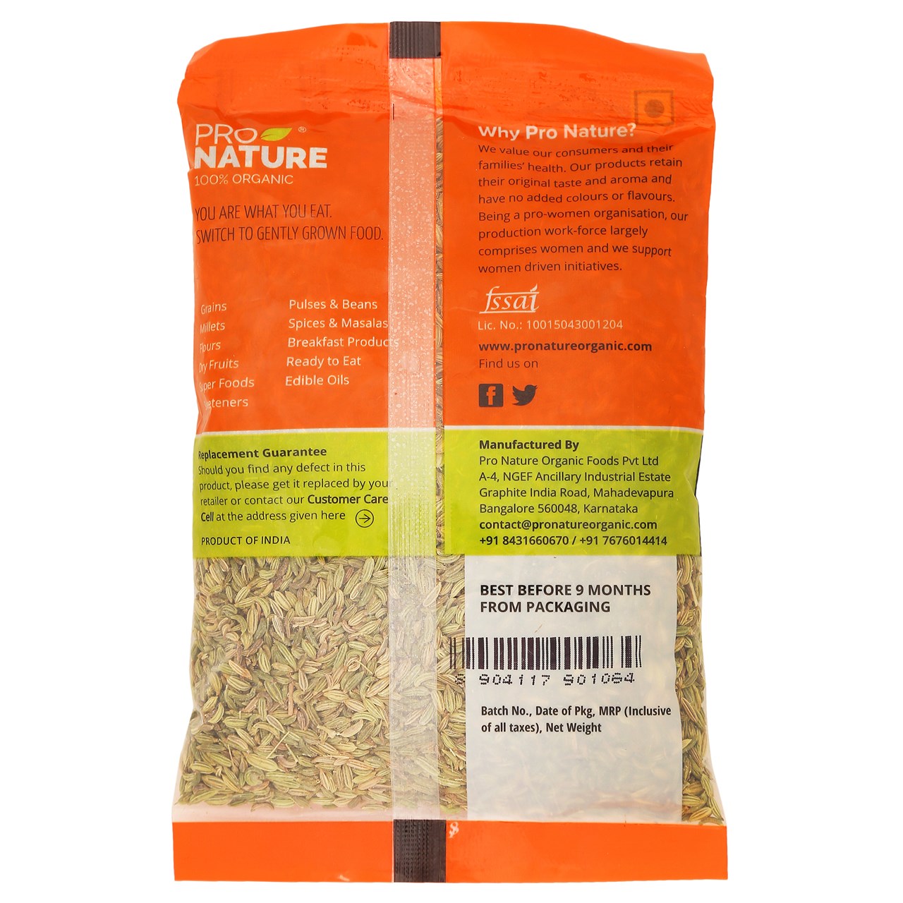 Picture of Pro Nature 100% Organic Saunf (Fennel) 100g