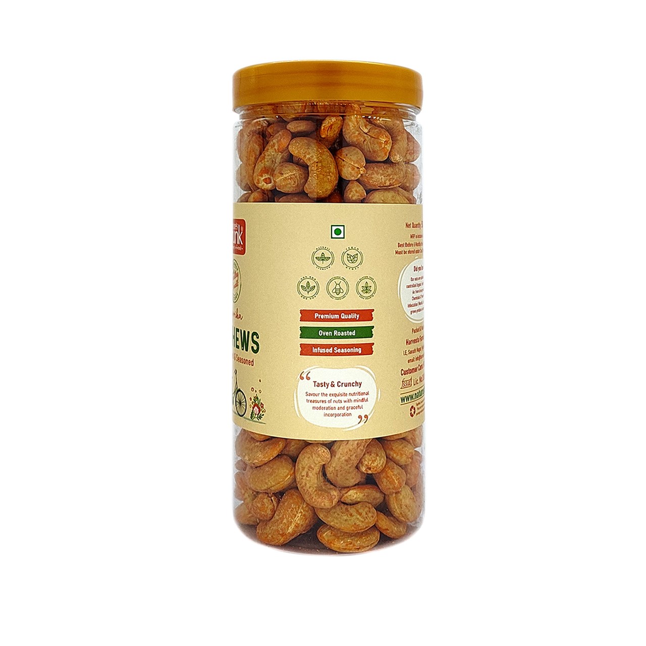 Picture of Nature's Trunk Premium Nutty Delight Paprika Cashew Nuts 500g,Pet Bottle | Nutritious & Delicious Paprika Flavour Jumbo Kaju(Jeedipappu) | Gluten & Fat Free | Heart-Healthy Snack
