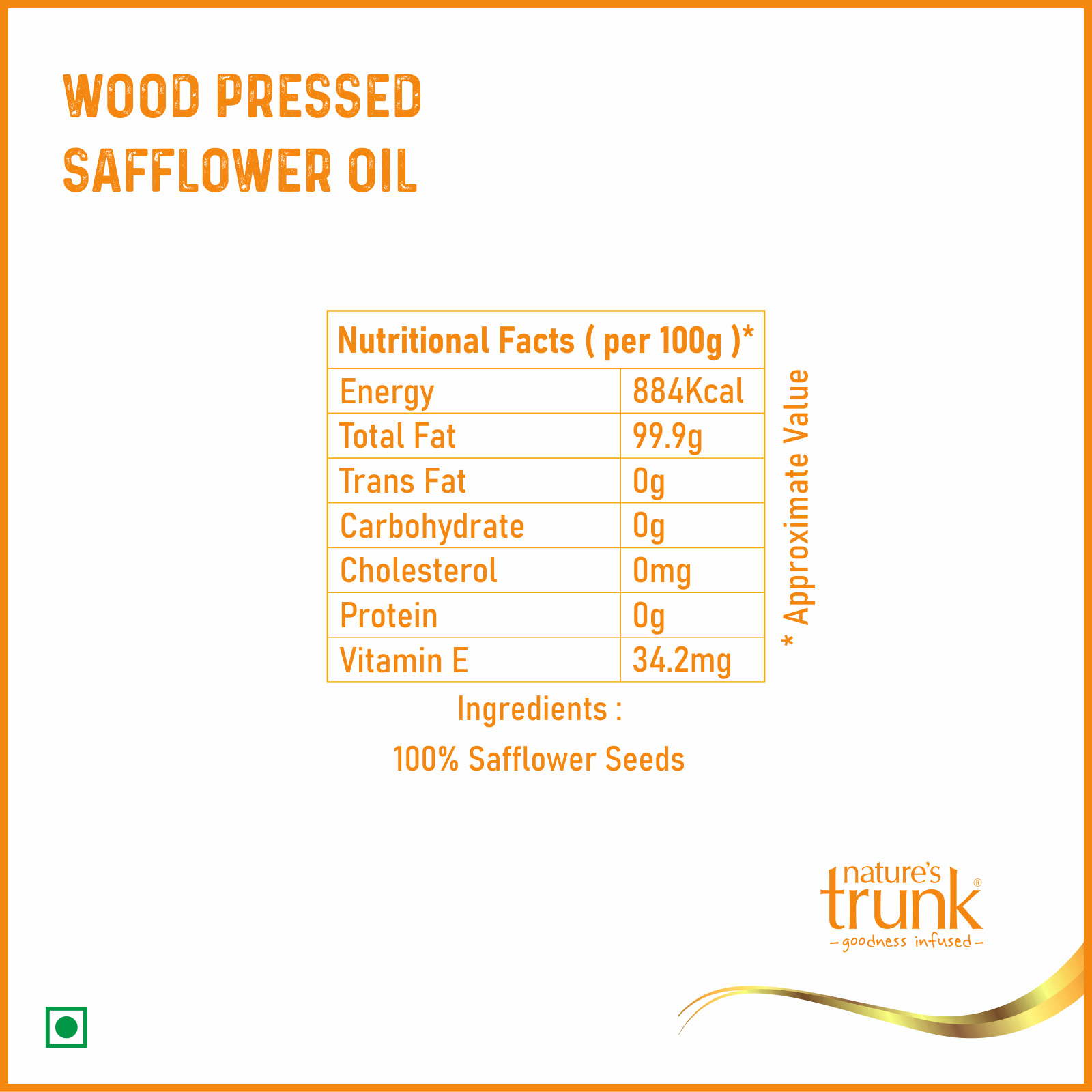 Picture of Woodpressed Safflower Oil ( Kachi Ghani / Chekku / Ganuga ) 1 Litre