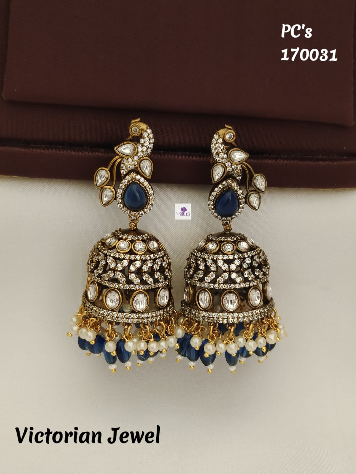 Show details for Victorian Peacock Jhumki Picture of Victorian Peacock Jhumki