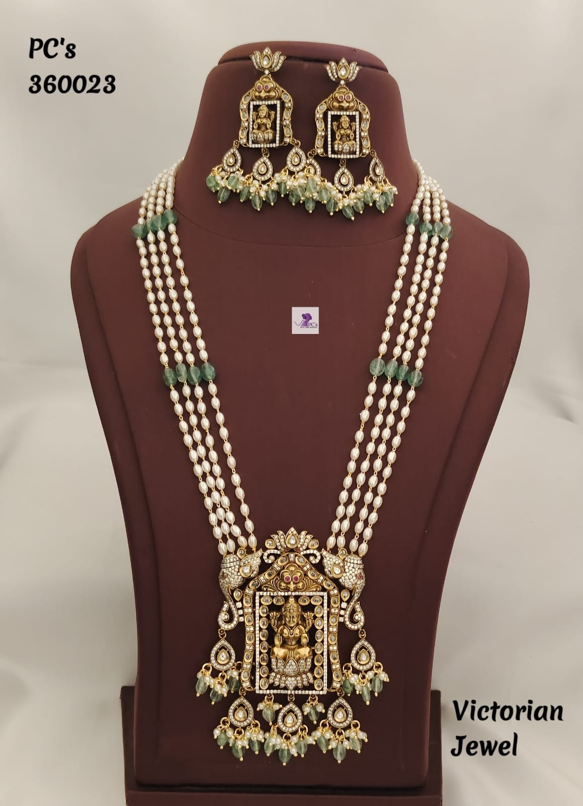 Show details for Victorian Lakshmi Haram with Pearls Picture of Victorian Lakshmi Haram with Pearls