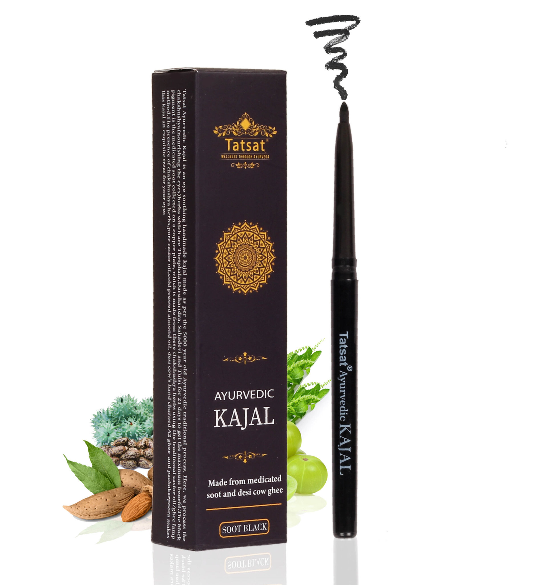 Picture of TATSAT-100% Natural Ayurvedic Kajal Pencil - 0.25 gms