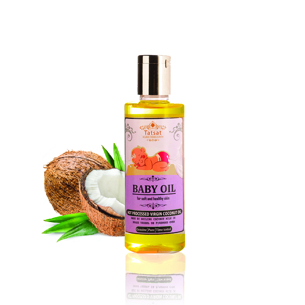 Show details for Tatsat Hot processed Pure Virgin Coconut Oil -New born baby massage oil - 200ml Picture of Tatsat Hot processed Pure Virgin Coconut Oil -New born baby massage oil - 200ml