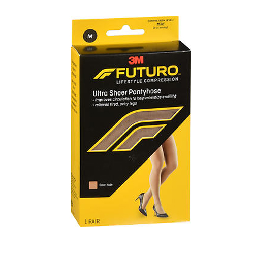 Picture of Futuro Energizing Ultra Sheer Pantyhose For Women French Cut Lace Panty Mild Nude