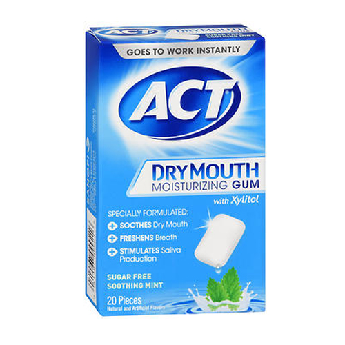 Show details for Act Dry Mouth Moisturizing Gum With Xylitol Sugar Free Soothing Mint Picture of Act Dry Mouth Moisturizing Gum With Xylitol Sugar Free Soothing Mint