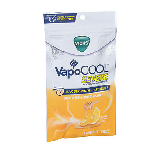 Picture of Vicks VapoCool Severe Menthol Oral Anesthetic Drops Honey Lemon Chill