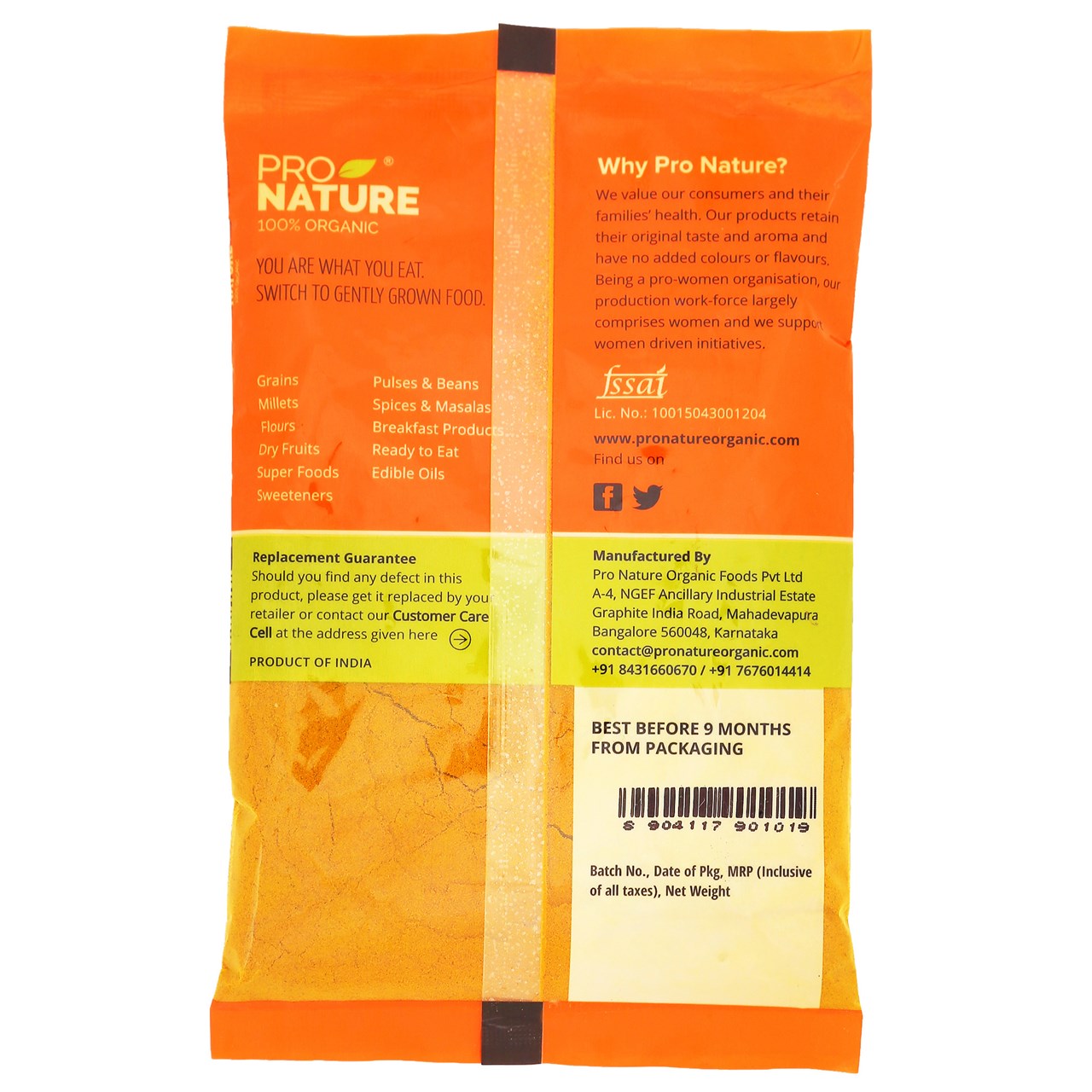 Picture of Pro Nature 100% Organic Turmeric Powder 100g